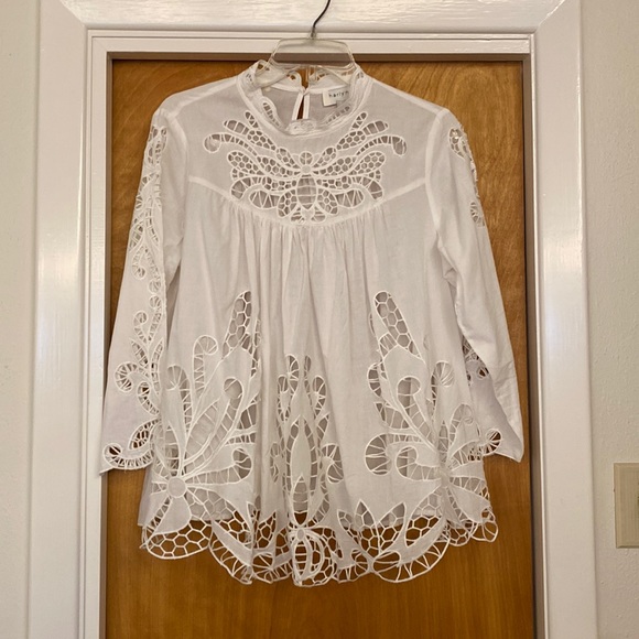 Anthropologie Harlyn White Lace Blouse medium boho - Picture 2 of 4